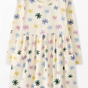Hanna Andersson Cream Long-Sleeve Starburst Print Dress